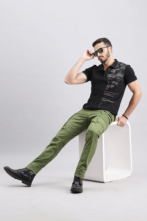 Moss Green Slim Fit Cargo Pant (Regular Fit)
